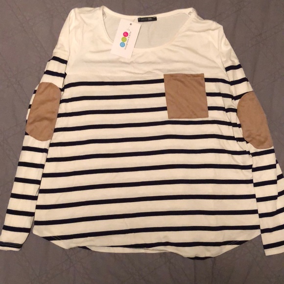 Papermoon Tops - Papermoon elbow patch detail shirt